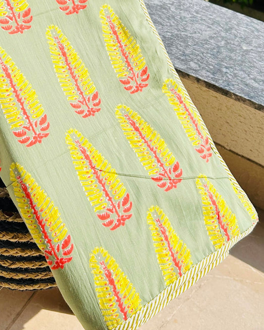 Splendor Mustard Home MulMul Summer Dohar (Double Size Cotton Muslin)