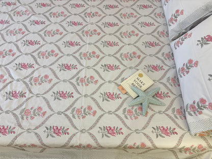 400TC Percale Cotton Bedsheet – Blush Pink Affair