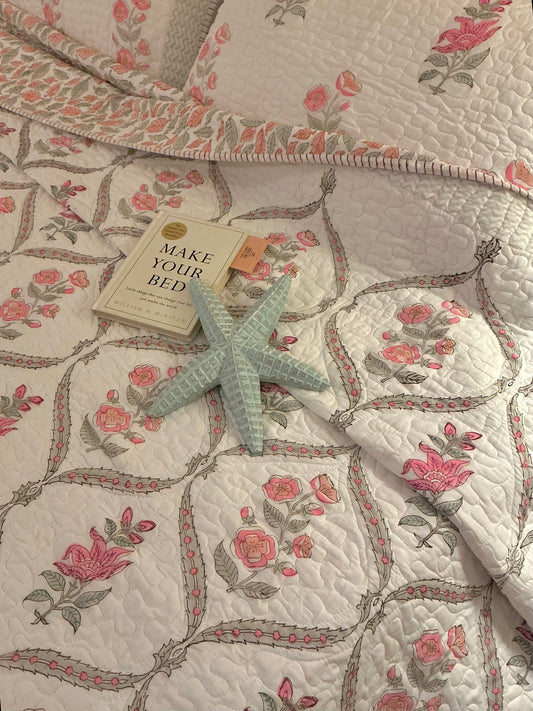 Blush Pink Affair Quilted Bedcover