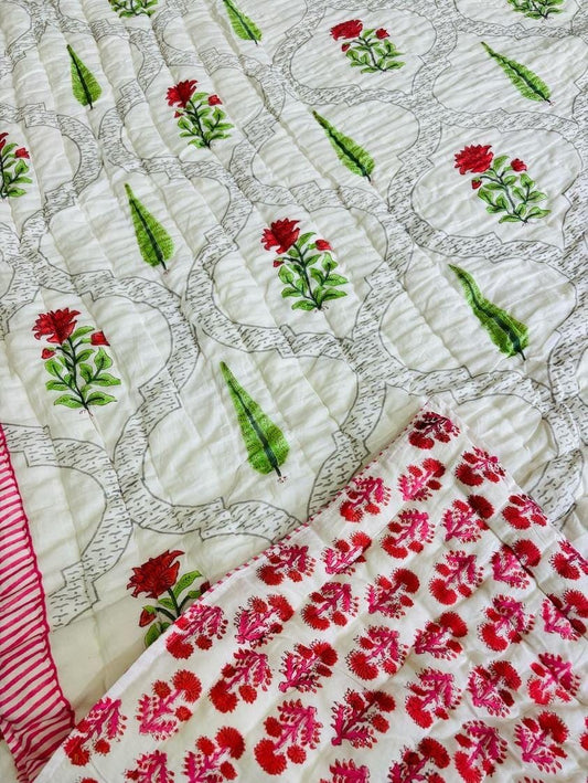 Popular Quilt - Rich Indian Bloom - Double Size 90x108