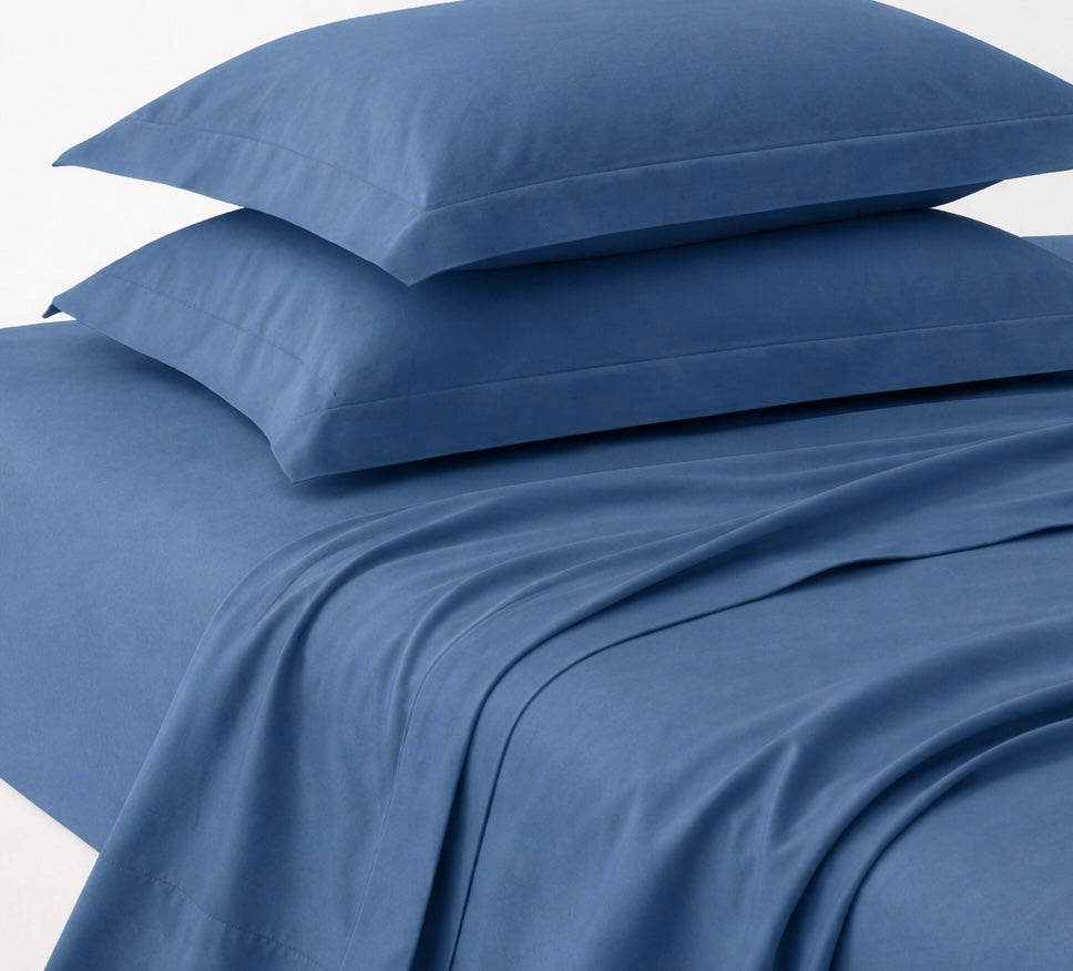 Modern Blue Bamboo Cotton Bedsheet Set 400TC, soft, smooth