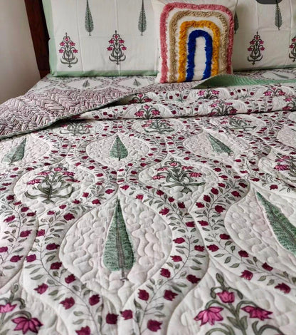 Reversible Quilted Bedcover - Soft, Cotton