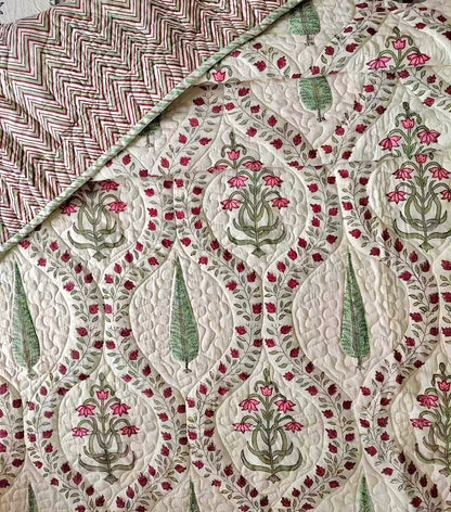 Reversible Quilted Bedcover - Soft, Cotton