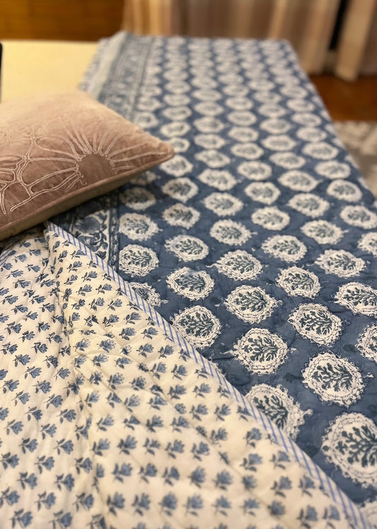 Light AC Quilt - Luxe Blue - Double Size 90x108 inches
