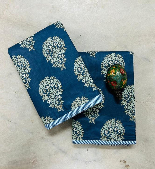 Royal Luxe Blue Bloom - MulMul Summer Dohar (Set of 2 Single Cotton Muslin Dohar)
