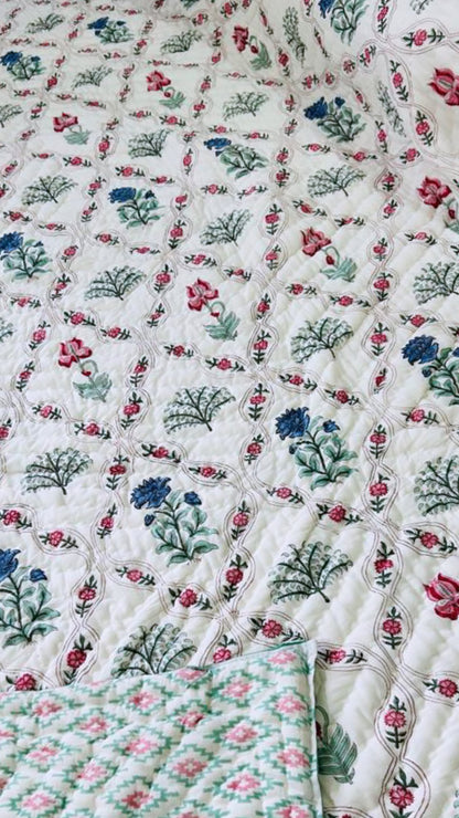Soft Cotton Quilt Rajai - Muslin Quilt 90x108 Inches