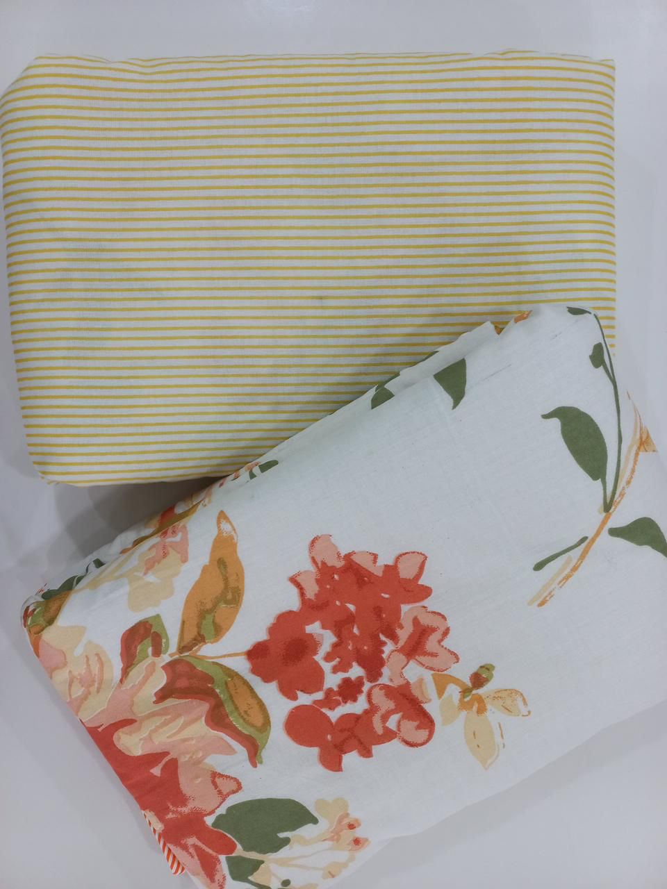 Sunrise Bloom - MulMul Summer Dohar (Set of 2 Single Cotton Muslin Dohar)