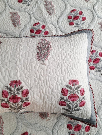 English Paradise Bloom Quilted Bedcover-The Label Home