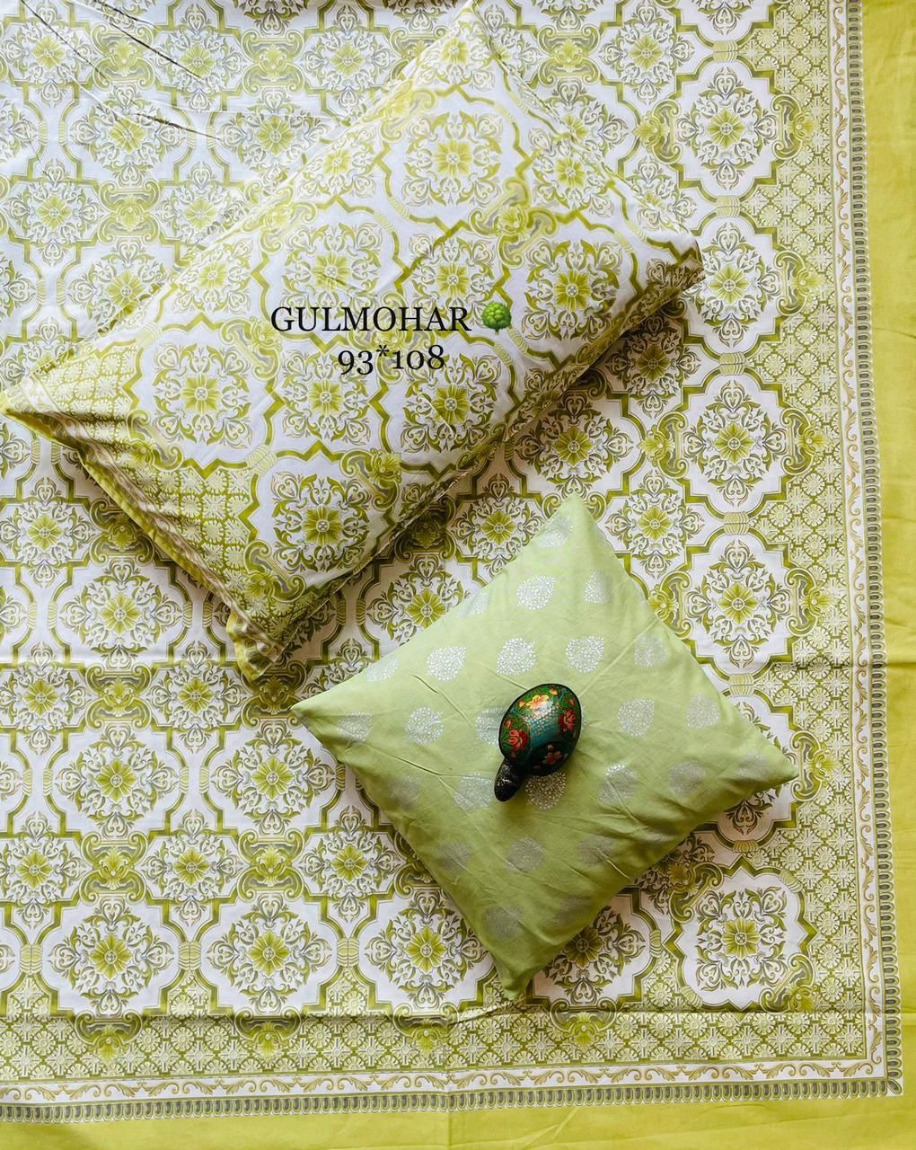 Gulmohar Villa Summer Cotton Thin Printed Bedspread Bedcover (King 93x108 inches)