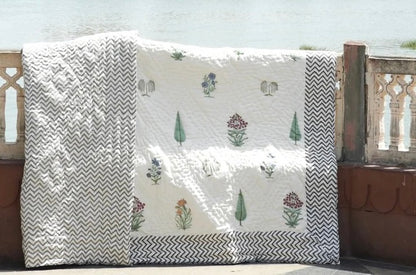 Quilt - Rich Indian Bloom - Double Size 90x108-The Label Home