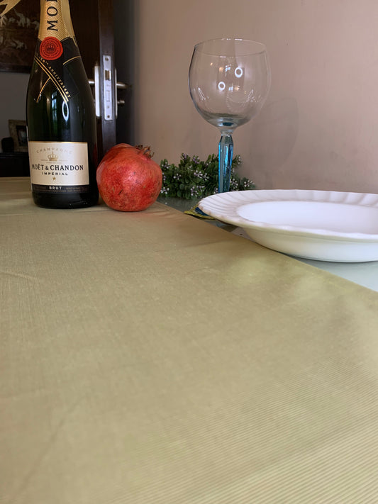 Combed Green Table Runner