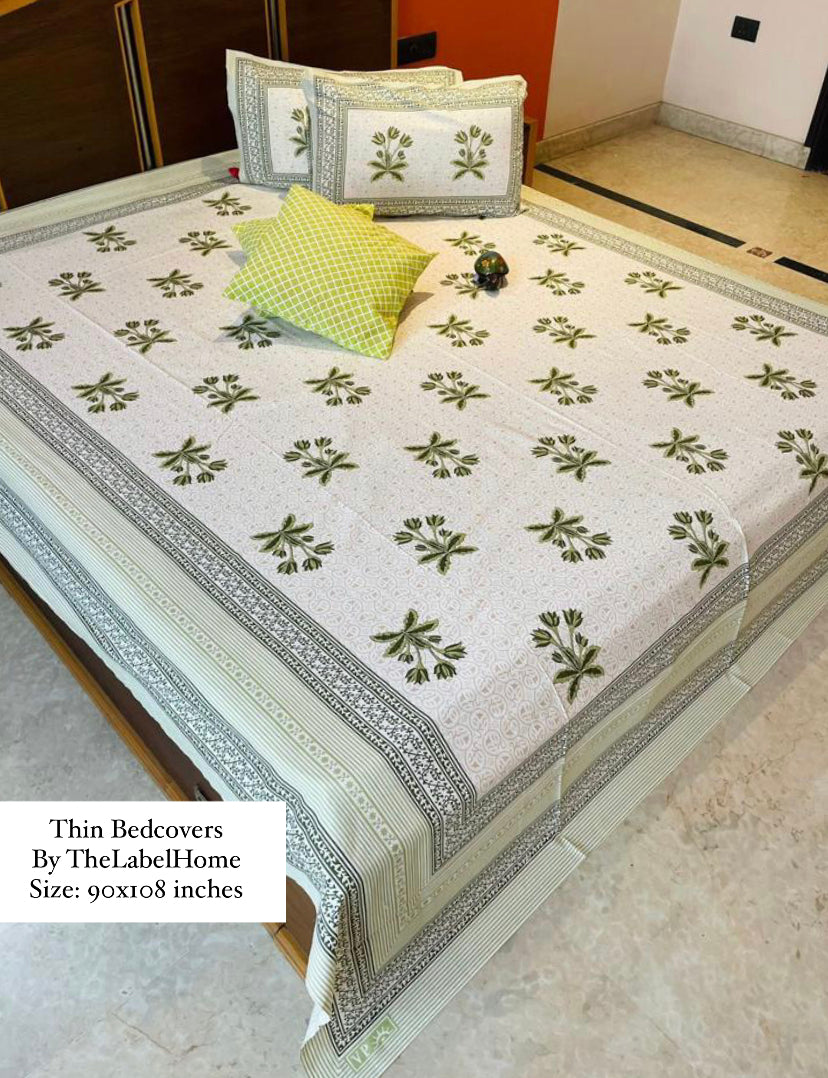 Naaziya Thin Cotton Printed Bedspread Bedcover (King Size)