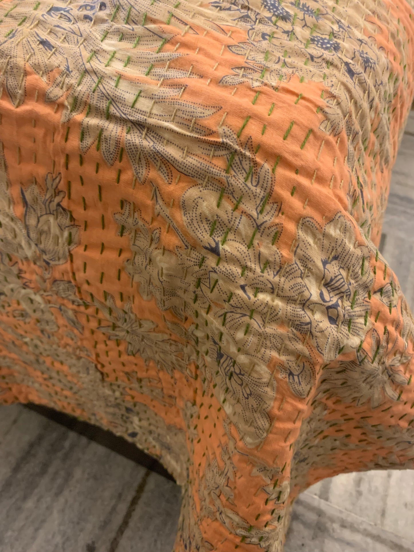 Peachy Affair Kantha Bedcover-The Label Home