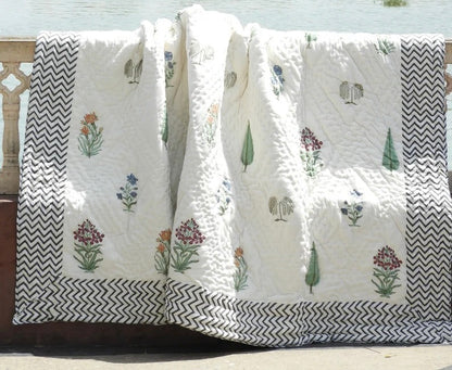 Quilt - Rich Indian Bloom - Double Size 90x108-The Label Home