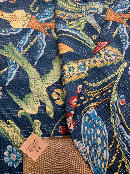 Tree Of Life Kantha Bedcover-The Label Home