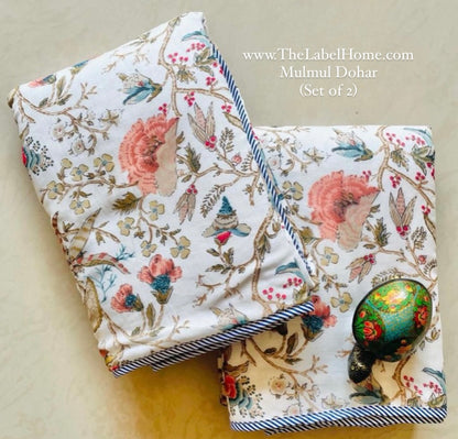 Spring - MulMul Summer Dohar (Set of 2 Single Cotton Muslin Dohar)-The Label Home