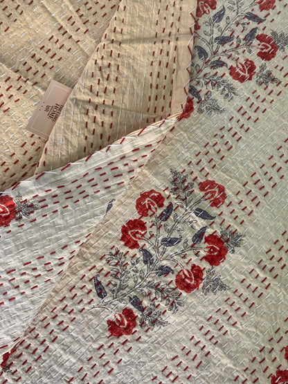 Elegant Home  Kantha Bedcover-The Label Home
